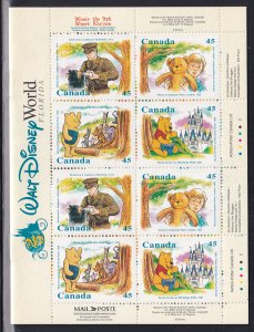 Canada 1996 Sc 1621c Winnie the Pooh Complete Intact Booklet of 16 Stamp MNH