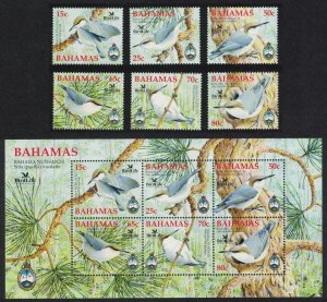 Bahamas Nuthatch 'Sitta insularis' Birds 6v+MS 2006 MNH SG#1407-MS1413