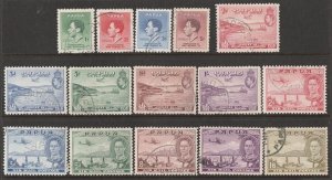 PAPUA 1937-41 KGVI sets with Coronation, Declaration & Airmails.