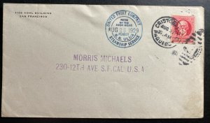 1929 Cristobal Canal Zone Panama SS Ulua Paqueboat United Fruit UFC Cover To SF