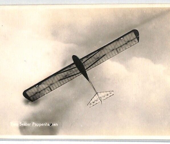 GB RP Post Card Aviation GLIDER *Two Seater Poppenhausen* 1932 {ex Slater}PG105