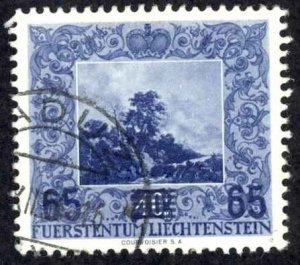 Liechtenstein Sc# 283 Used 1954 65rp on 40rp+10rp surcharged