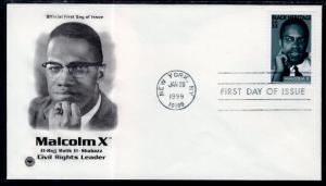 US 3273 Malcolm X PCS U/A FDC