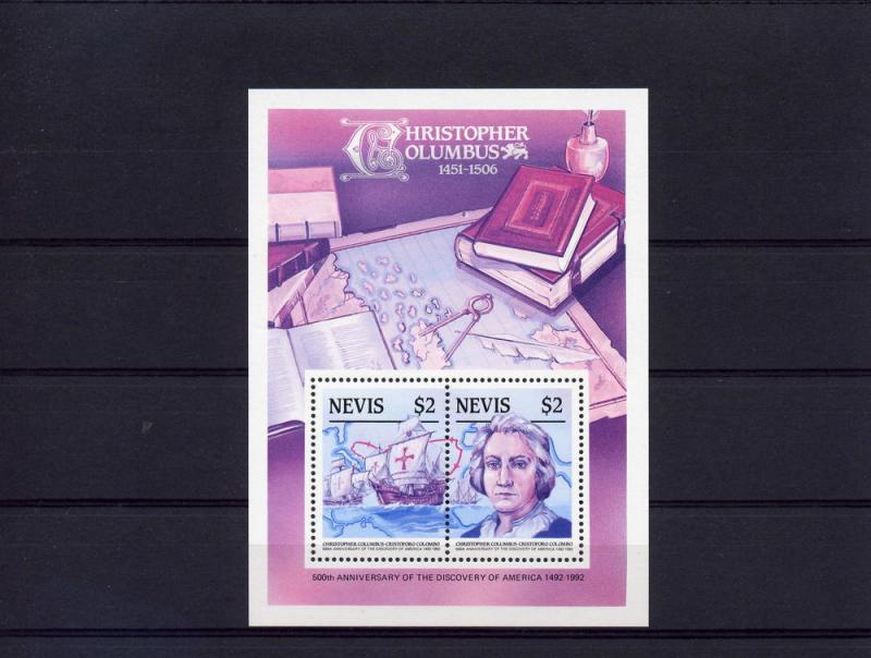 Nevis '86 500th.Disc.America 3 S/S Trial Color Sc.465/7 MNH 