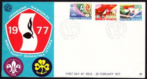 INDONESIA SC#991-993  11th National Jamboree (1977) FDC