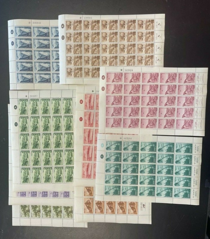 Israel #C9 - #C17 (Bale #79 - #87) Very Fine Never Hinged Tab Sheets Of Twenty 