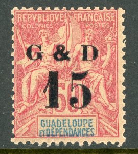 Guadeloupe 1900 French Colony 15¢/50¢ Carmine SG #55b Mint D974