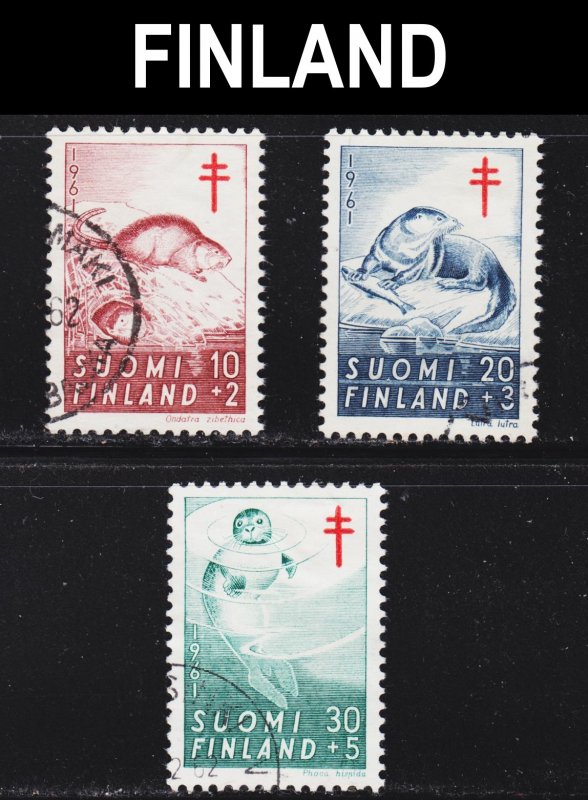 Finland Scott B160-62 complete set F to VF used.