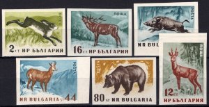 Bulgaria 1004-1009 MNH Imperf Wild Life Hare Stag Deer Animals ZAYIX 082322S178