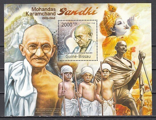 Guinea Bissau, 2011 issue. Mahatma Gandhi s/sheet. ^
