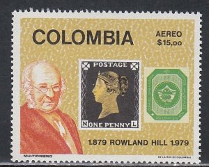 Colombia # C679, Sir Rowland Hill, Stamp on Stamp, Mint NH..