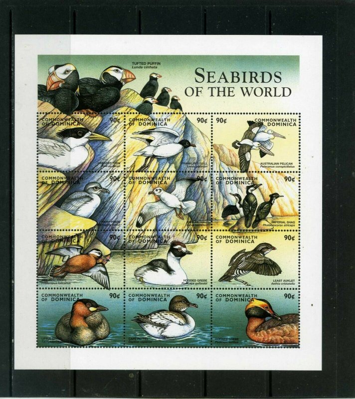 DOMINICA 1998 SEA BIRDS SHEET OF 12 STAMPS MNH