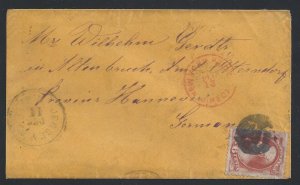 1879 USA, #78 6 cent. red brown on letter to Germany