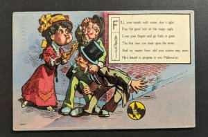 1908 Halloween Poem Illustrated Postcard Cover Cleveland OH