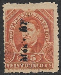 MEXICO REVENUES 1893-94 25c DOCUMENTARY TAX MEXICO DF Control DO209 Used