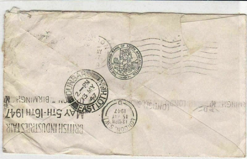 General Sir Francis Reginald Wingate 1947 Airmail S. Africa Stamps Cover R17319 