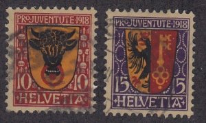 Switzerland # B10-11, Coats of Arms. Used 1/2 Cat.