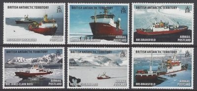 British Antarctic 2011 Mi 577-82 MNH. Ships