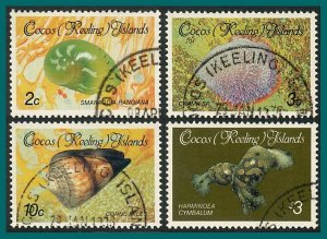 Cocos 1986 Shells and Molluscs 2,  used #136,137,140,150,SG136,SG137,SG140,SG150