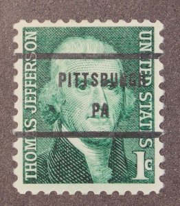 Scott 1278c - 1 Cent Washington - MNH - Pittsburgh, PA Precancel - SCV - $6.25