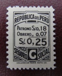 PERU Revenue Stamp Columbian Bank Note Printing MNH** 17703-