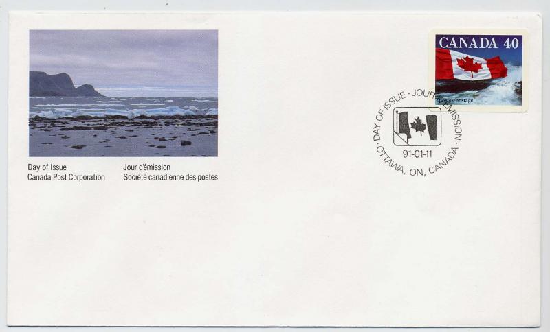 Canada First day cover #1193, Flag over Seacoast