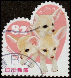 Japan 3736e - Used - 82y Fennec Foxes (2014) (cv $1.10)