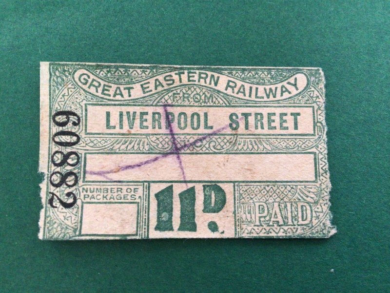 Great Eastern Railway 1918 Liverpool Street scarce parcel coil stamp Ref 62074 