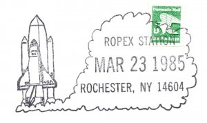 US SPECIAL POSTMARK EVENT COVER ROPEX SHOW AT ROCHESTER NY 1985 SPACE SHUTTLE B