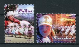 Peru 2017 MNH Dance Pallas Shacshas 2v Set Cultures Traditions Stamps