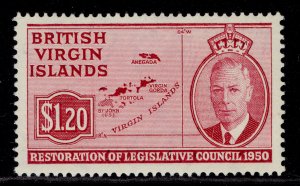 BRITISH VIRGIN ISLANDS GVI SG135, $1.20 carmine, NH MINT. 