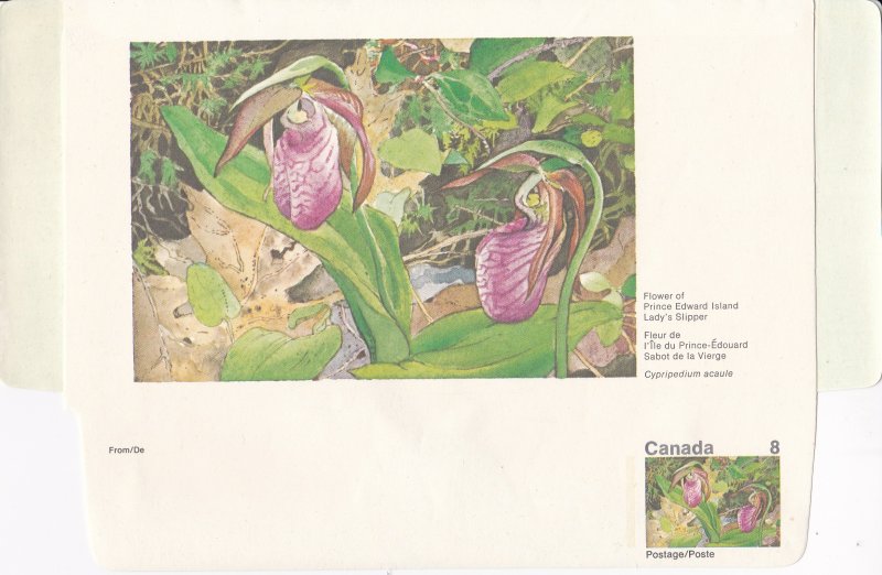 Canada Airletter Sheets with Flower Designs, 6 Different, Faults