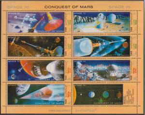 YEMEN ARAB REP. MINISHEET CONQUEST OF PLANET MARS MNH 	 