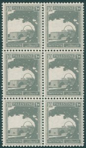 Palestine 1927 10m slate SG97 MNH block x6