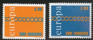 San Marino Scott 749-750 MNH** Europa 1971 set