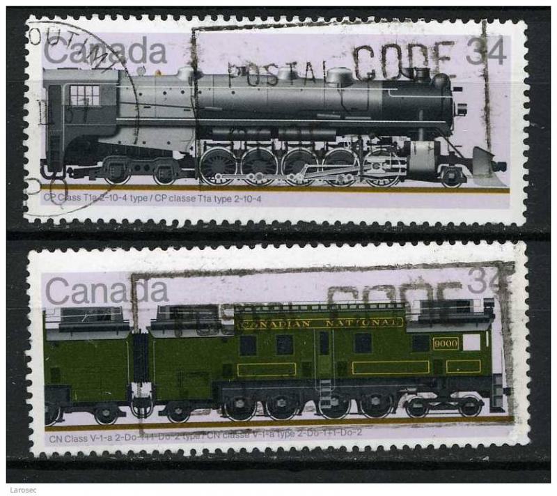 Canada 1986 - Scott 1071 + 1072 used - Locomotives 