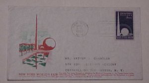 US FDC 1939 NEW YORK EXPO RED CACHET ADDRESSED