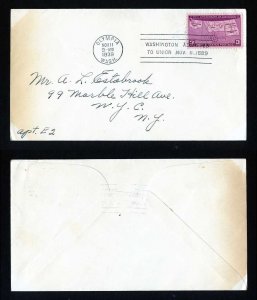 # 858 First Day Cover addressed,  no cachet Olympia, WA - 11-11-1939 - # 1