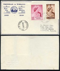 Trinidad and Tobago Silver Wedding on illustrated FIRST DAY COVER (FRONT ONLY)