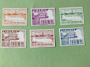 Liberia 1957 1st flight Robertsfield to New York mnh Error imperf stamps A4505