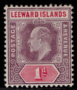 LEEWARD ISLANDS EDVII SG30, 1d dull purple & carmine, LH MINT. Cat £11.