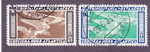 Tripolitania C27-28 Used 1933 North Atlantic Flight Set Scv $1000.00