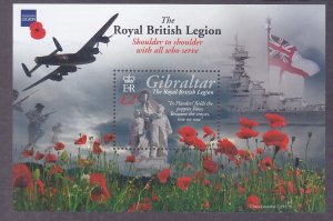 Gibraltar 1265 MNH 2011 Poppies - Flanders Field Royal British Legion Souv Sheet