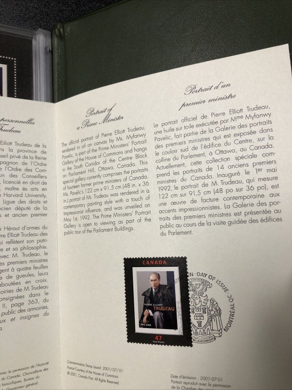 Canada Pierre Elliott Trudeau Souvenir Sheet In The Frame - Nice Leather Cover