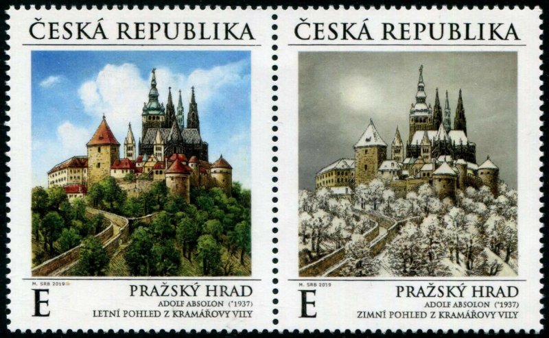 HERRICKSTAMP NEW ISSUES CZECH REPUBLIC Sc.# 3790 Prague Castle Setenant Pair