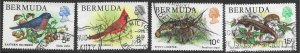 Bermuda #365,367-368.370 nice used. Bluebird, Cardinal, Lobster, Lizard.