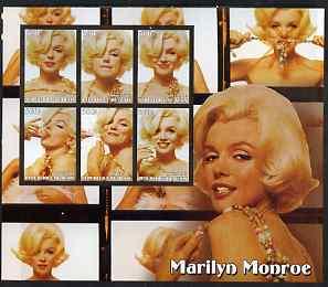 Benin 2003 Marilyn Monroe large imperf sheet containing 6...
