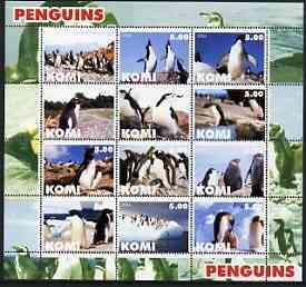 Komi Republic 2004 Penguins perf sheetlet containing set ...