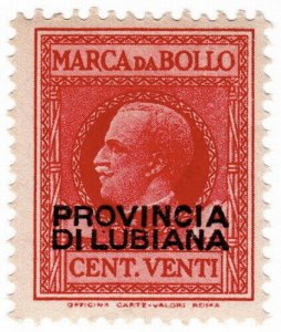 (I.B) Slovenia Revenue : Duty Stamp 20c (Italian Occupation)