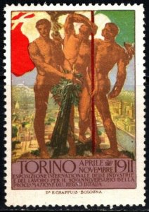 1911 Italy Poster Stamp International Exhibition Of Industries And Work